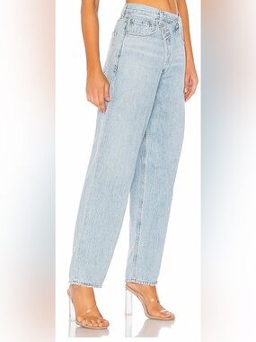 AGOLDE Criss Cross Upsized Jeans Light Wash 100% Cotton Size 30
